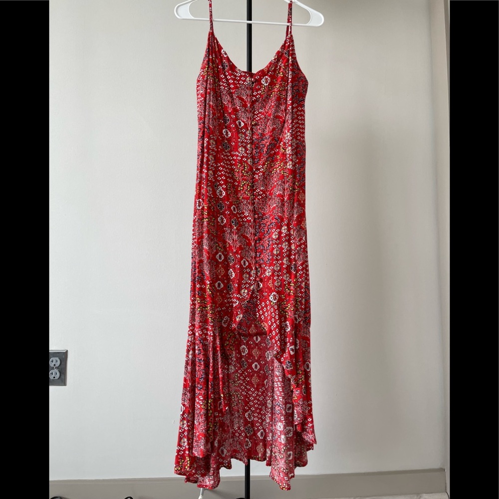 ABEL THE LABEL - Large - High Low Red Flower Print Dress - LightlyUsed - No tags